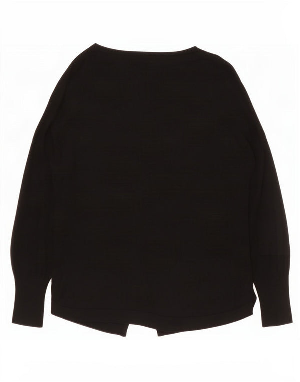 Oasis Dame Boat Neck Jumper Sweater UK 14 Medium Black Viscose