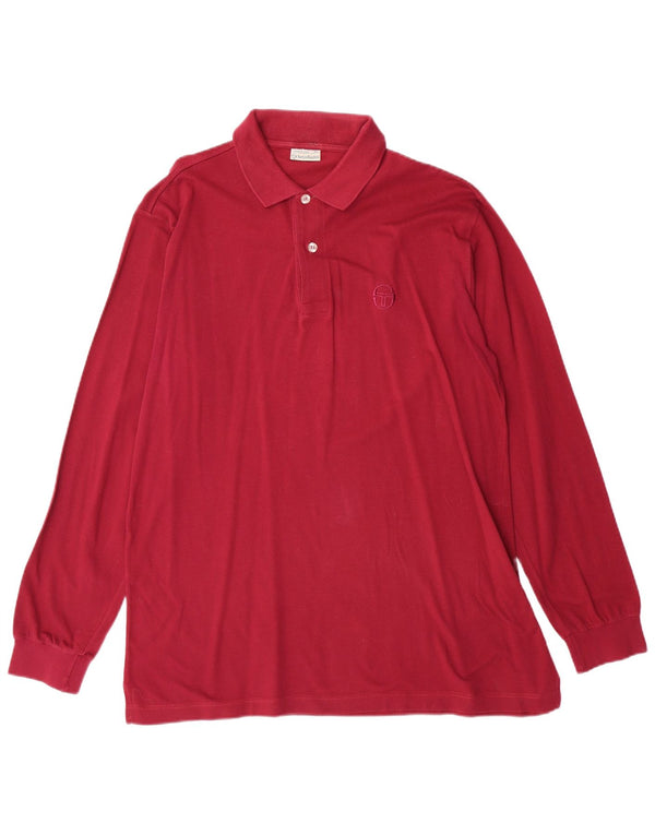 SERGIO TACCHINI Langærmet poloskjorte til mænd Medium rødbrun bomuld