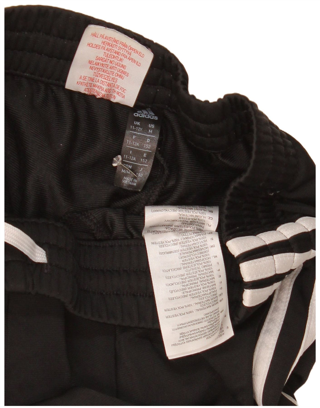 Adidas Drenge Træningsdragt Bukser Joggers 11-12 År Sort Polyester
