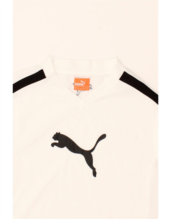 PUMA Womens Graphic Vest Top UK 14 Medium White Polyester Vintage Puma and Second-Hand Puma from Messina Hembry 