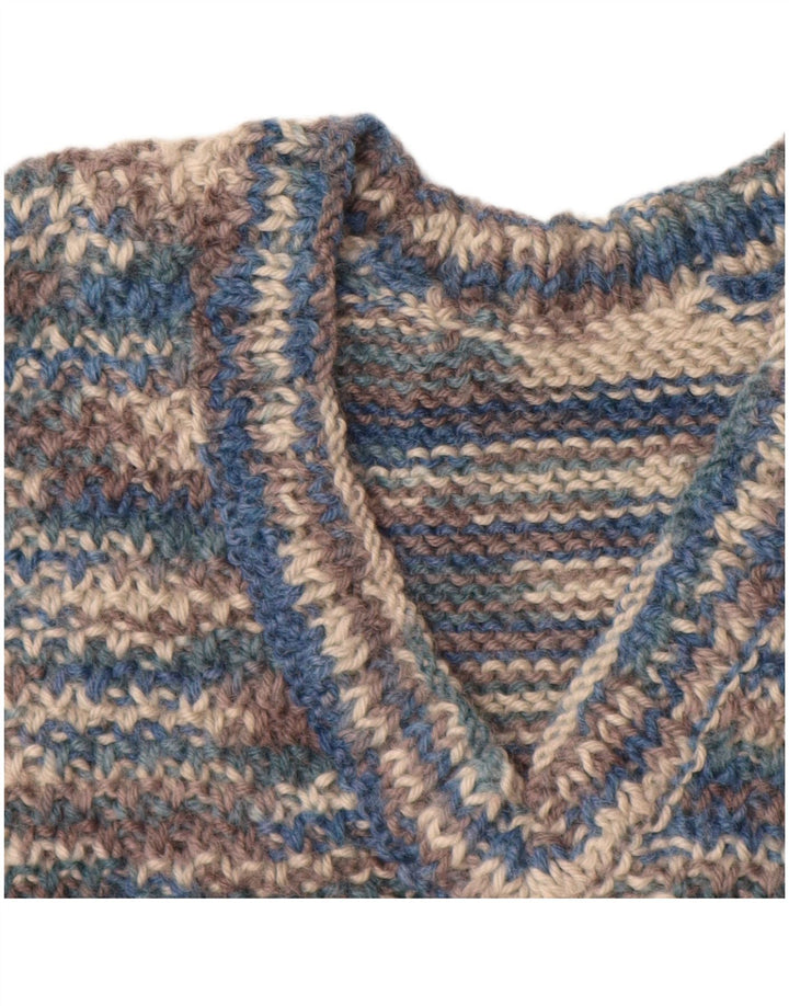 VINTAGE Dame Vest Tank Top UK 8 Small Blue Flecked