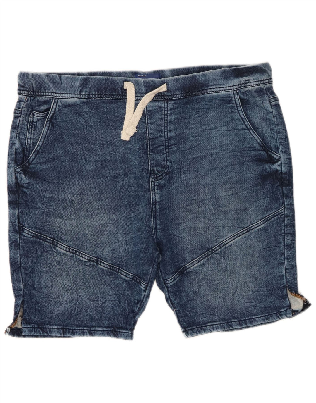 Zara Herre Denim Shorts XL W38 Blå Bomuld