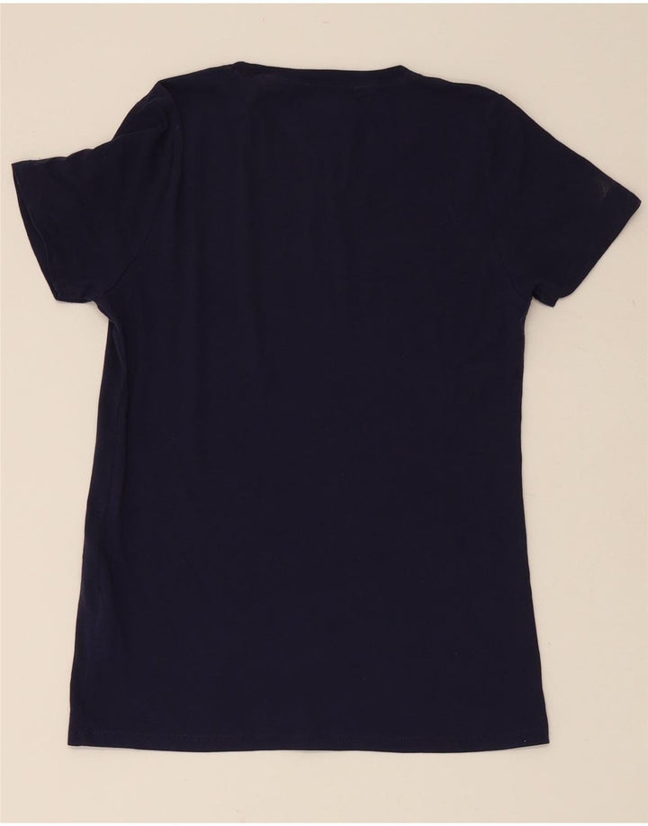 TOMMY HILFIGER Womens Graphic T-Shirt Top Small Navy Blue Cotton Vintage Tommy Hilfiger and Second-Hand Tommy Hilfiger from Messina Hembry 