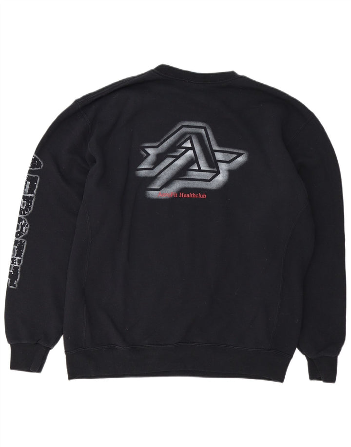 RUSSELL ATHLETIC Herre Grafisk Sweatshirt Jumper XL Sort Bomuld