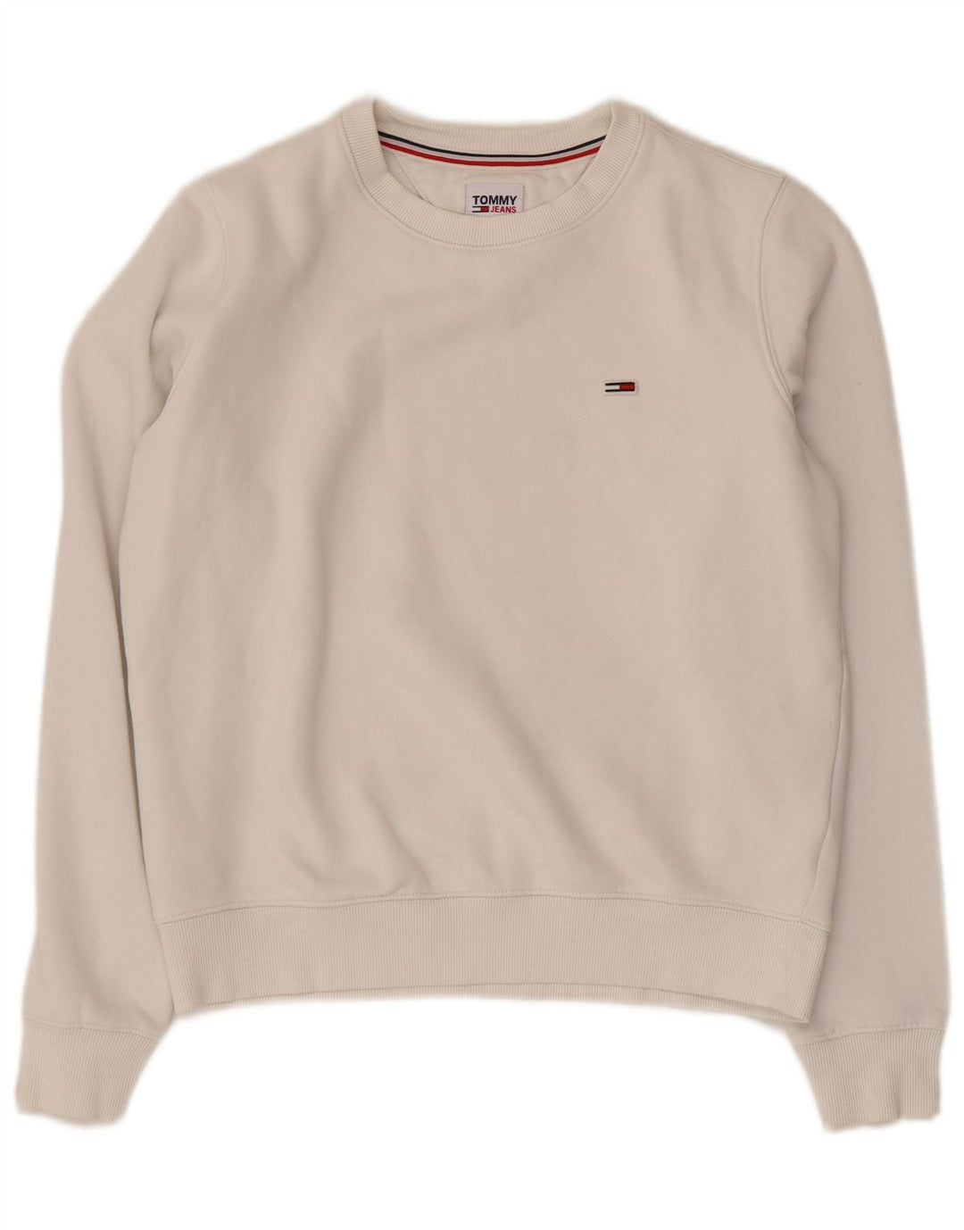 TOMMY HILFIGER Oversized sweatshirttrøje til kvinder UK 6 XS hvid bomuld