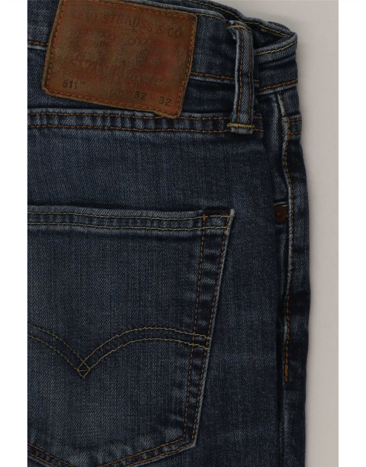 Levi's Herre 511 Slim Jeans W32 L32 Marineblå Bomuld