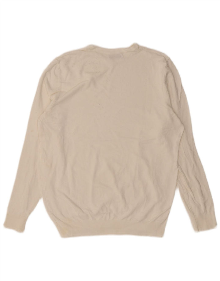 Zara Herre sweater med rund hals, lille hvid
