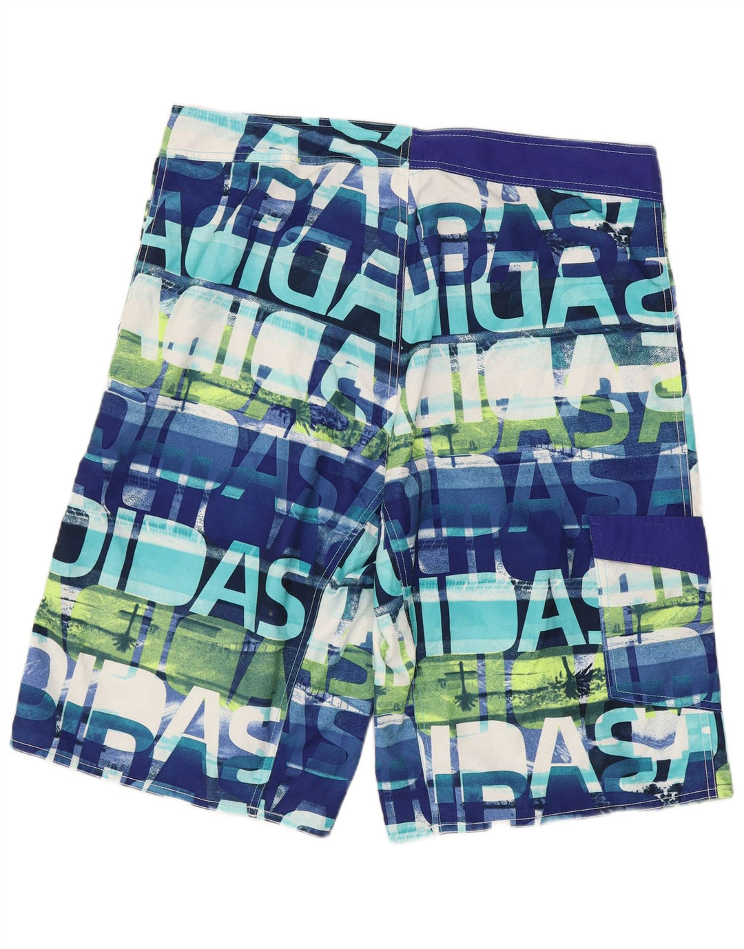Adidas Herre abstrakt mønster grafiske svømmeshorts store blå polyester