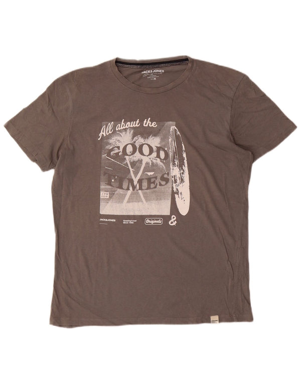 Jack & Jones Herre grafisk T-shirt Top mellemgrå