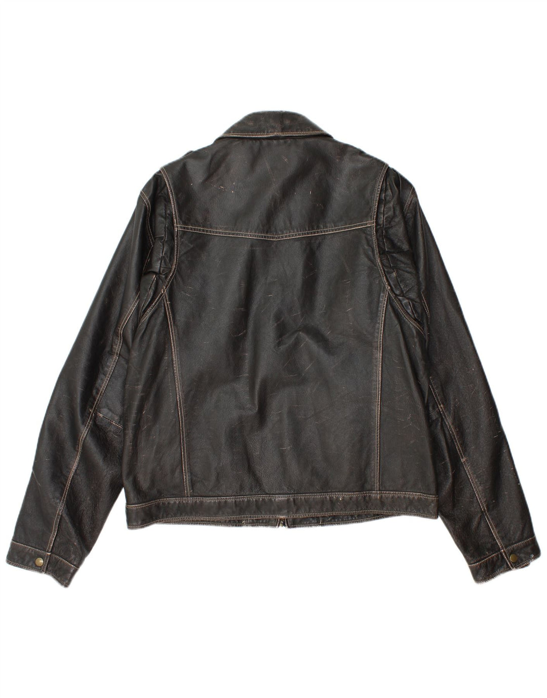 Le Frog Militær læderjakke til kvinder IT 52 2XL Sort