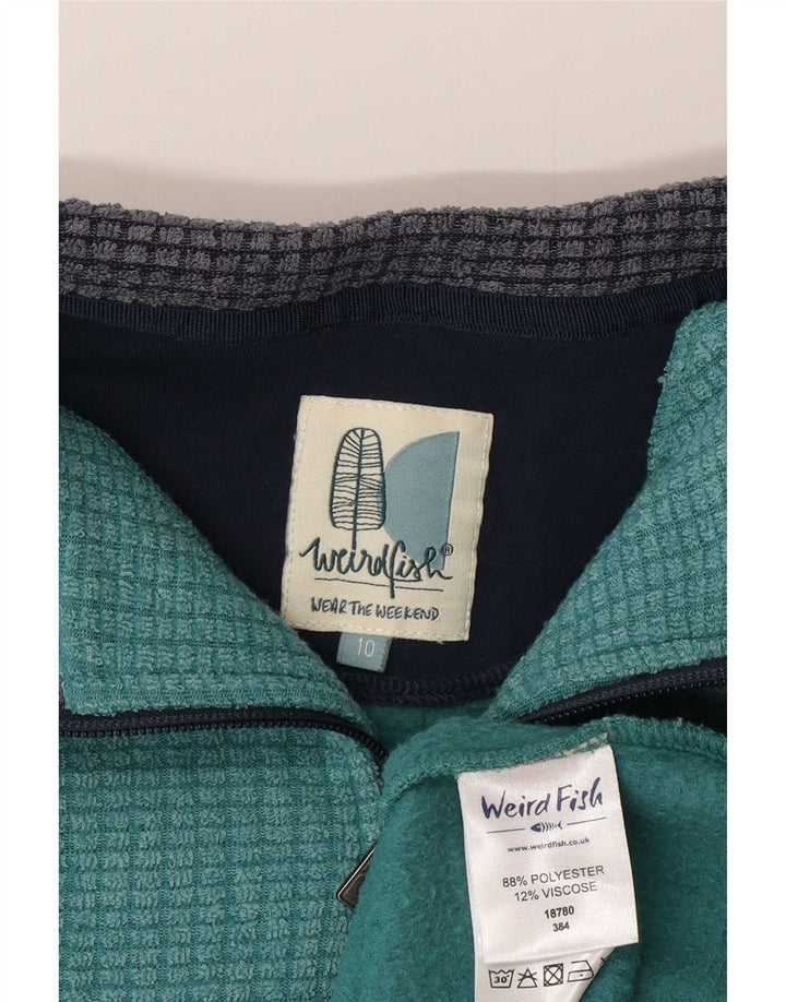 Weird Fish Dame Oversized Zip Neck Fleece Jumper UK 10 Small Green