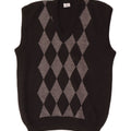 Vintage Herre Vest Tank Top Lille Sort Argyle/Diamond