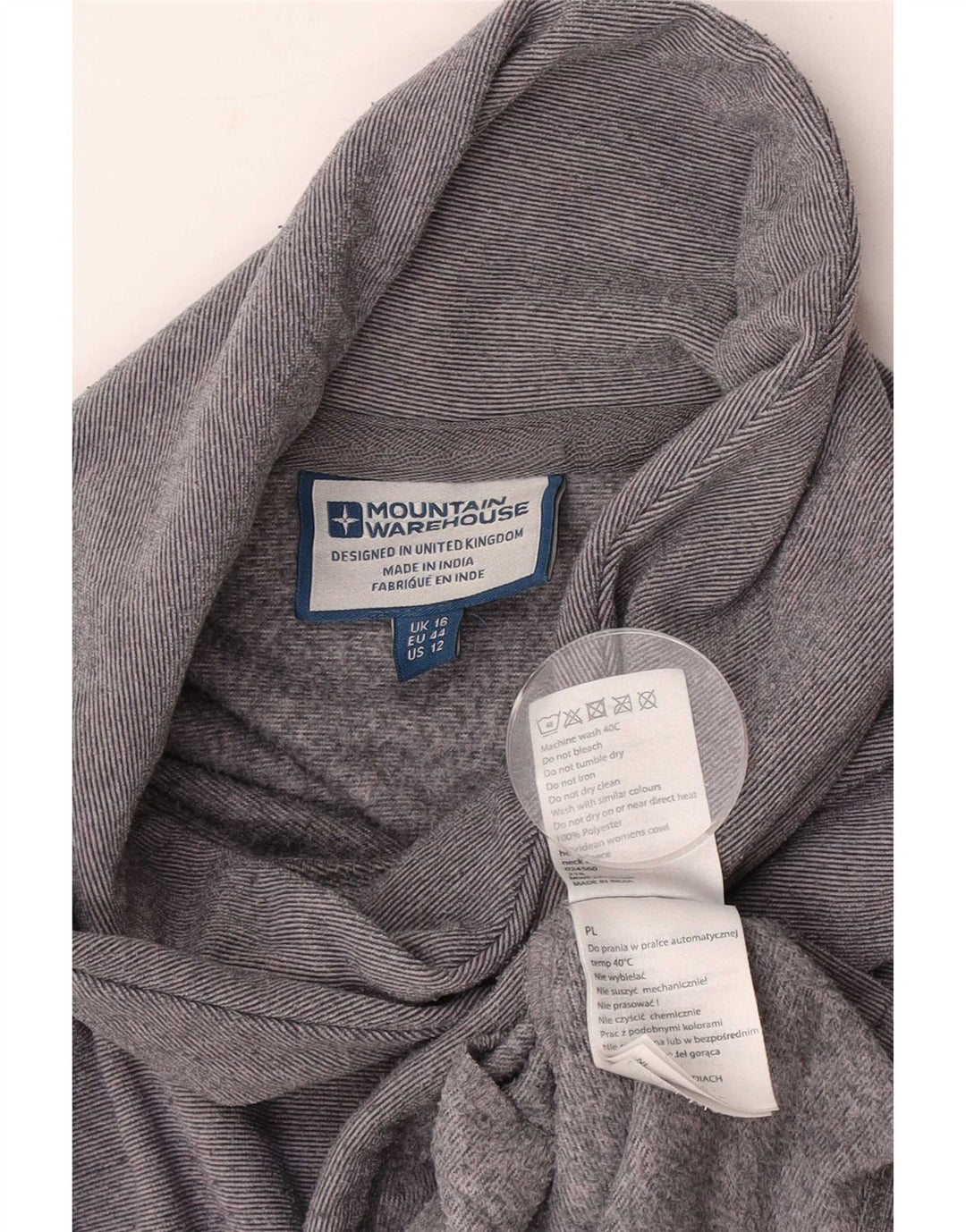 Mountain Warehouse Dame Sweatshirt Jumper UK 16 Large Grey Pinstripe
