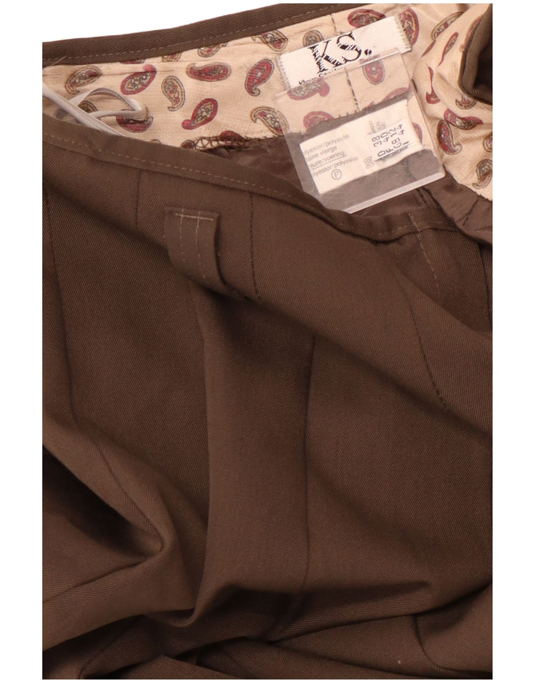 VINTAGE Kvinder Højtalje Plisseret A-line nederdel UK 12 Medium W28 Brun