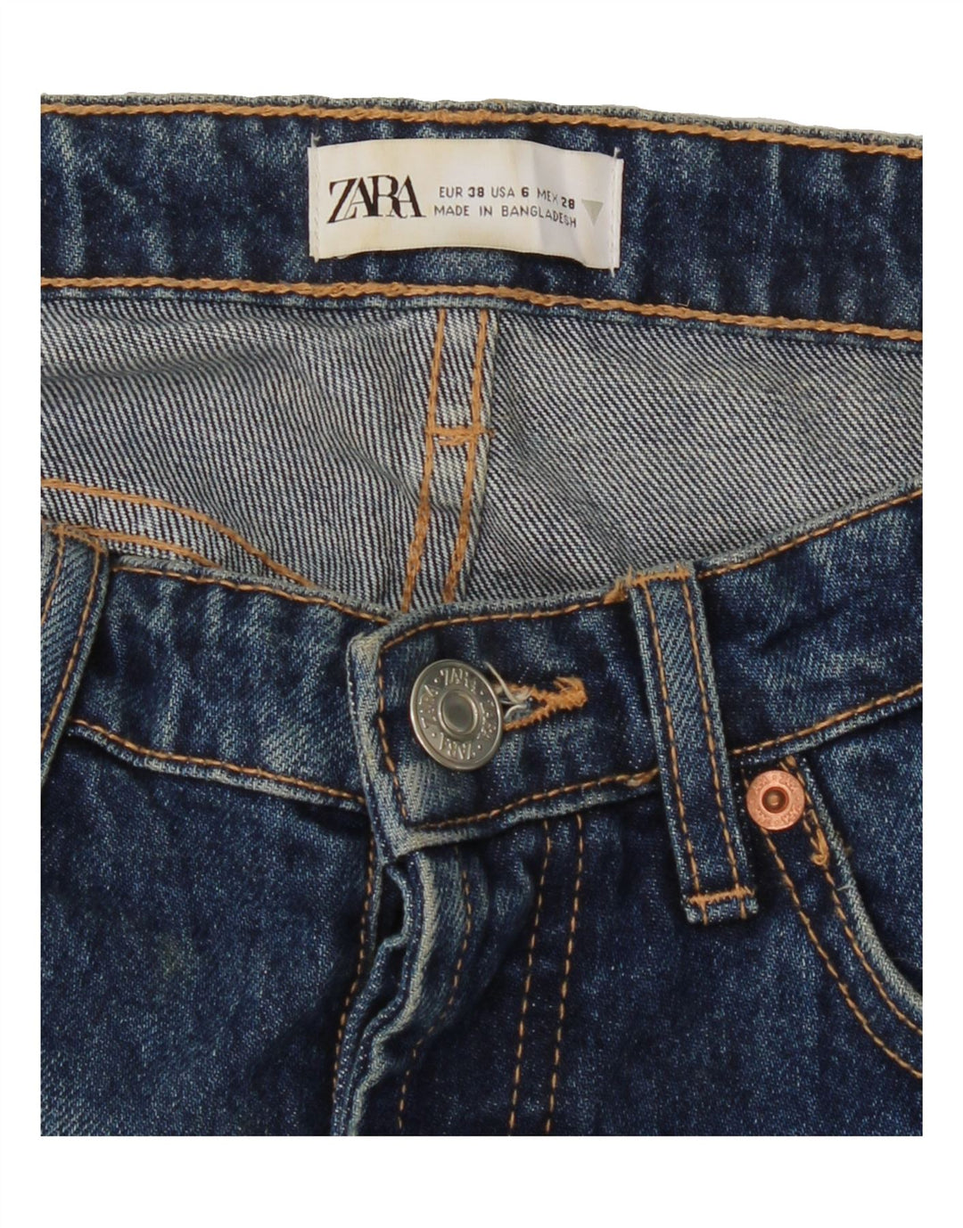 ZARA Womens Straight Jeans EU 38 Small W28 L35 Blue Vintage Zara and Second-Hand Zara from Messina Hembry 