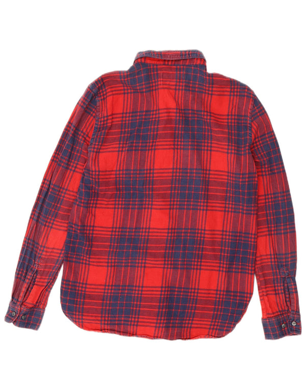 French Connection Mens Regular Fit Flannel Shirt Medium Red Plaid
