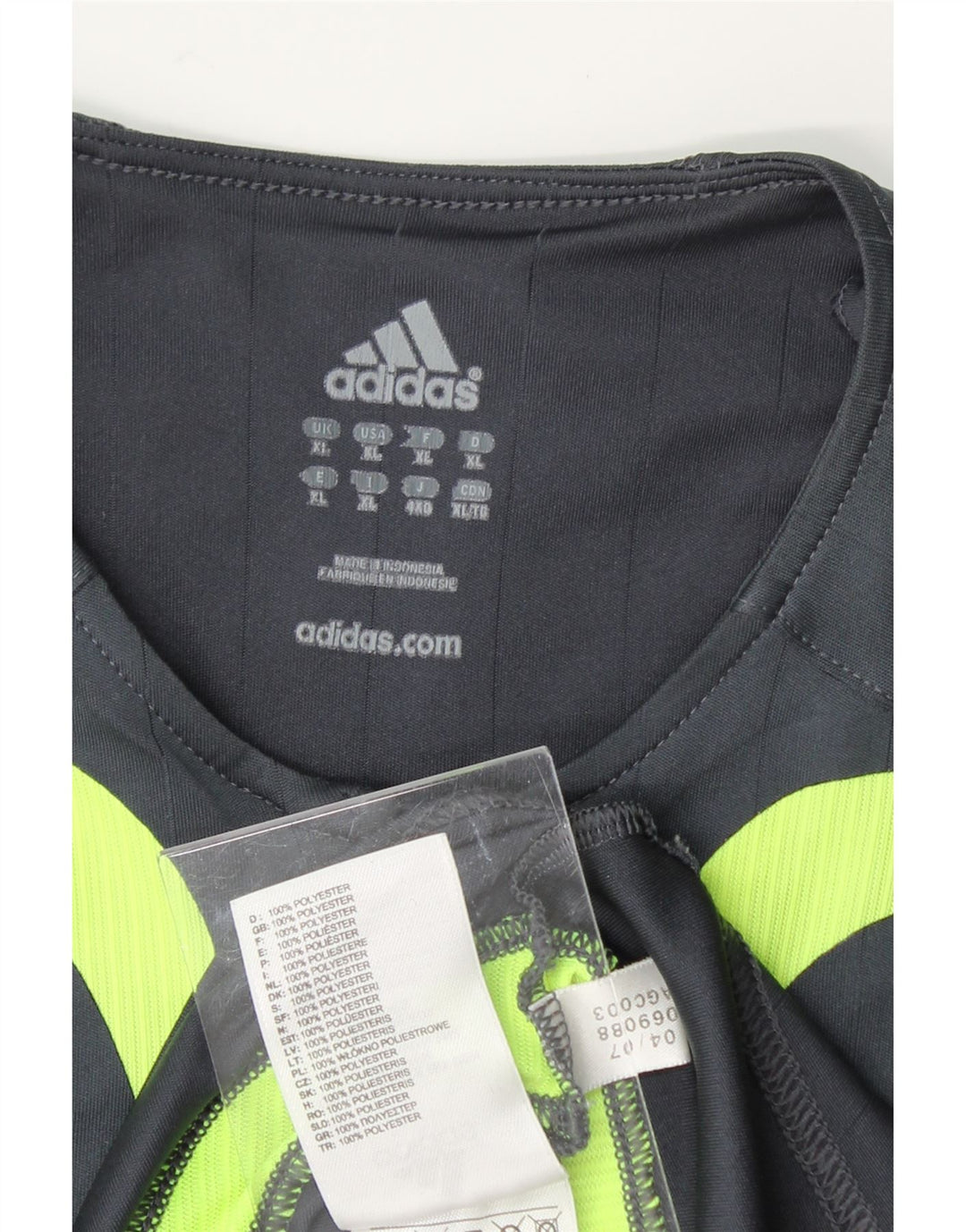 ADIDAS Mens T-Shirt Top XL Grey Colourblock Polyester Vintage Adidas and Second-Hand Adidas from Messina Hembry 