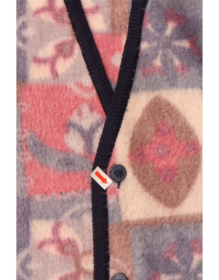 VINTAGE Herre Fleece Gilet UK 42 XL Flerfarvet Fair Isle Polyester