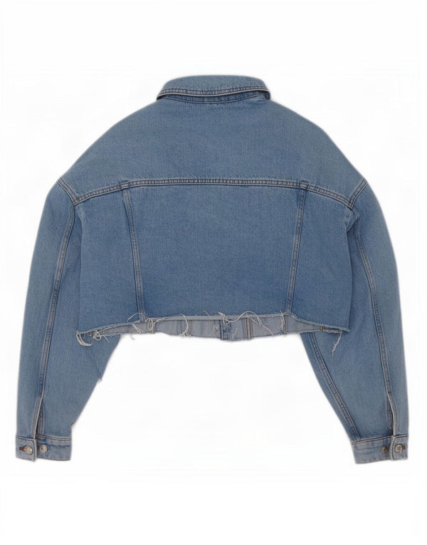 Topshop Womens Crop Oversized denimjakke UK 6 XS Blue Cotton