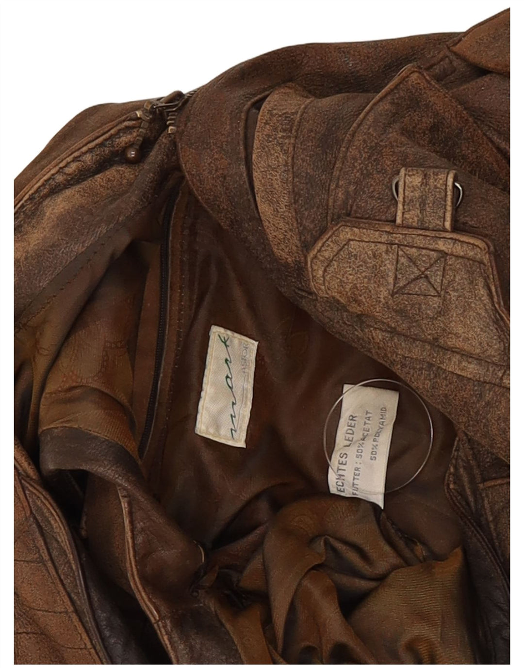Mark Astor Herre Læder Gilet IT 48 Medium Brun