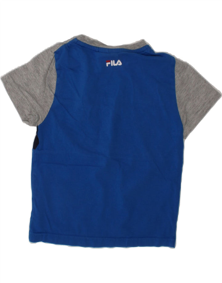 FILA Boys Graphic T-Shirt Top 3-4 Years Multicoloured Colourblock Cotton Vintage Fila and Second-Hand Fila from Messina Hembry 