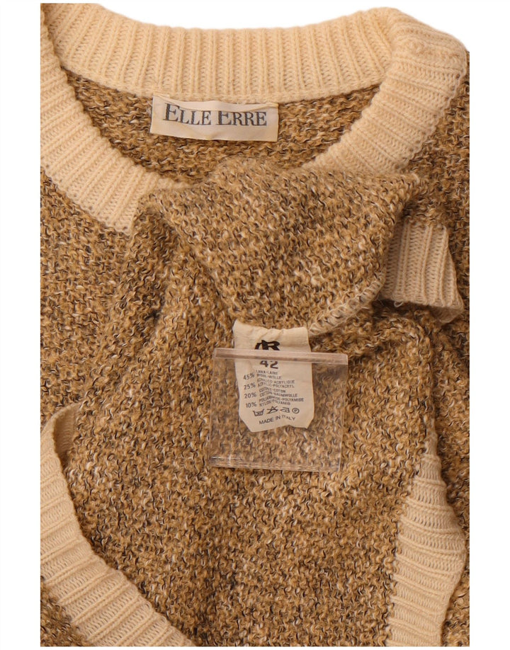 ELLE ERRE Langærmet sweaterkjole til kvinder IT 42 Medium Brun Uld