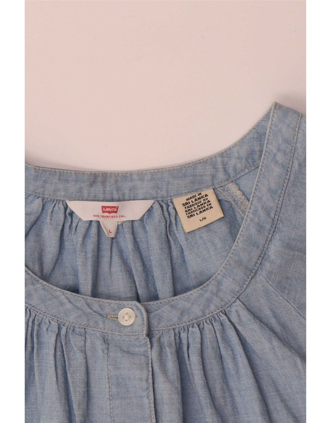 Levi's Dame Oversized skjortebluse UK 16 Large Blue Cotton