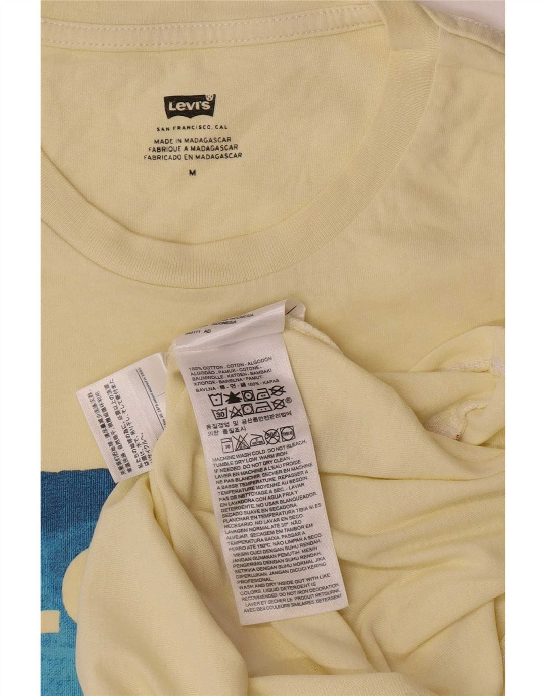 Levi's Herre grafisk T-shirt Top Medium Gul Bomuld