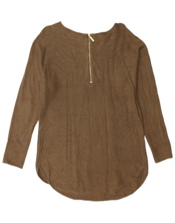 Michael Kors Dame Boat Neck Jumper Sweater UK 14 Medium Khaki