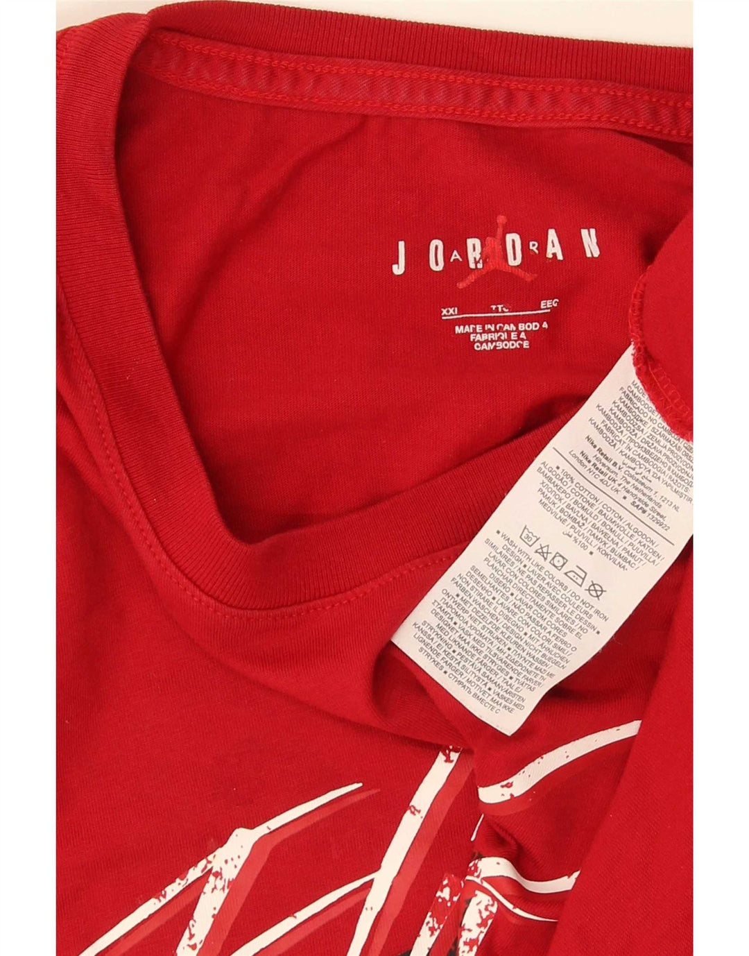 Jordan Herre grafisk T-shirt top 2XL rød bomuld
