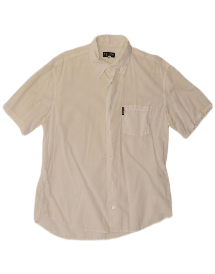 Armani Jeans Kortærmet Herreskjorte Medium White