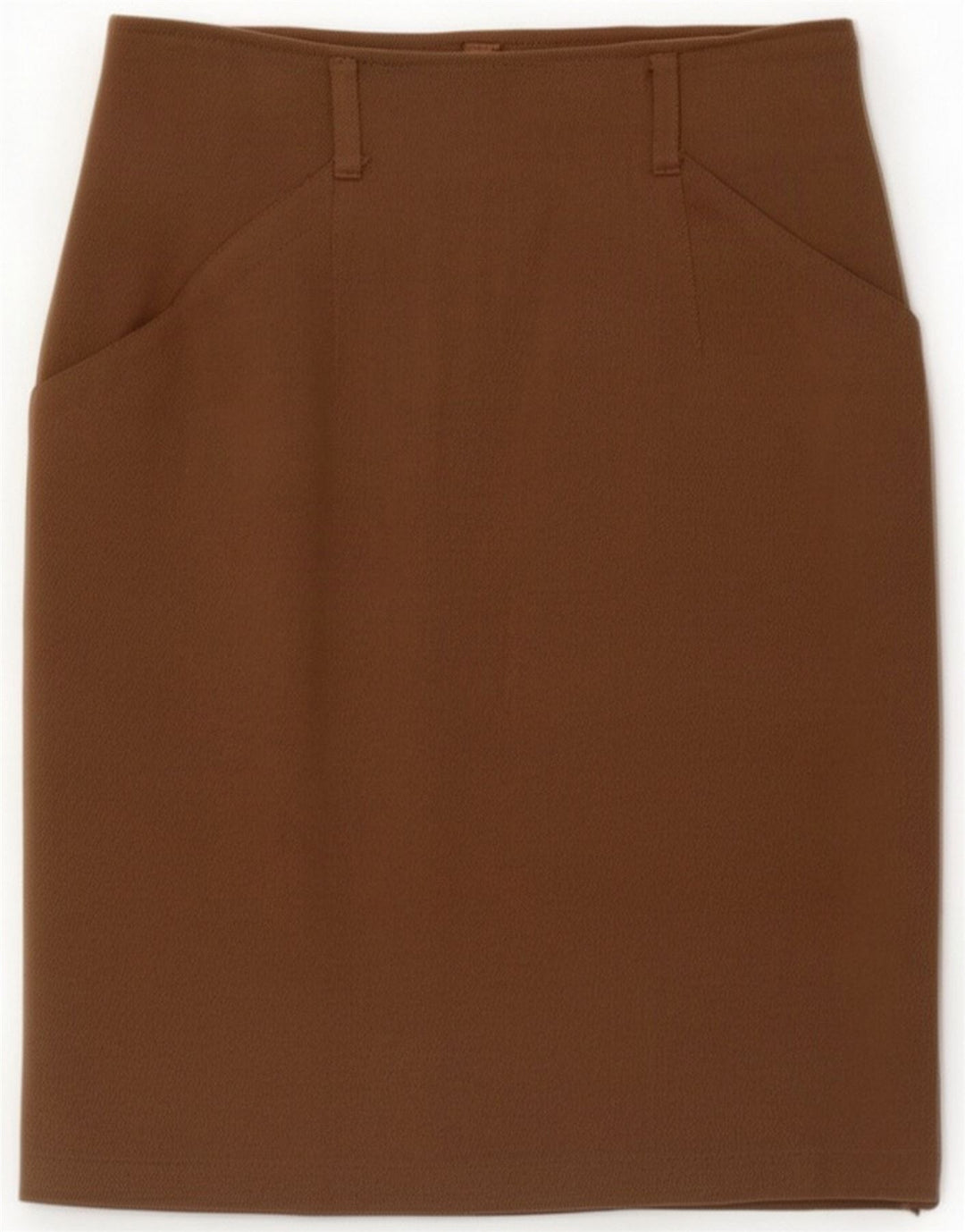 Benetton Dame Pencil Skirt IT 42 Medium W26 Brun Uld