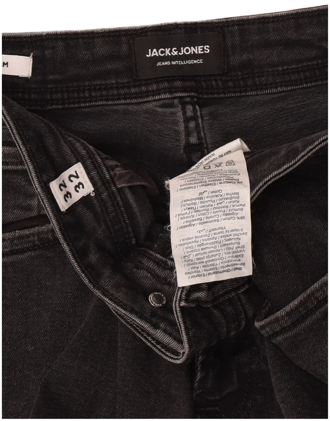 Jack & Jones Herre Liam Distressed Skinny Jeans W32 L32 Grå Bomuld