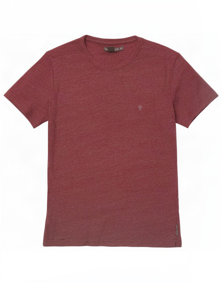 French Connection Herre T-shirt Top Medium Maroon Flecked Bomuld