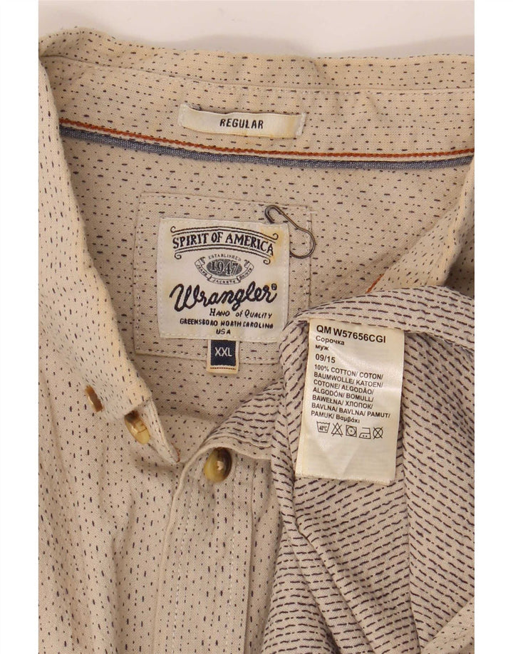 Wrangler herre Regular Fit skjorte 2XL beige plettet bomuld
