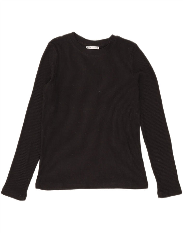 Zara Dametop Langærmet UK 10 Lille Sort Polyester