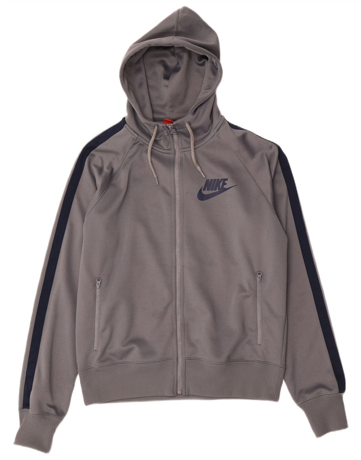 Nike hættetrøje med lynlås til mænd mellemgrå Colourblock Polyester
