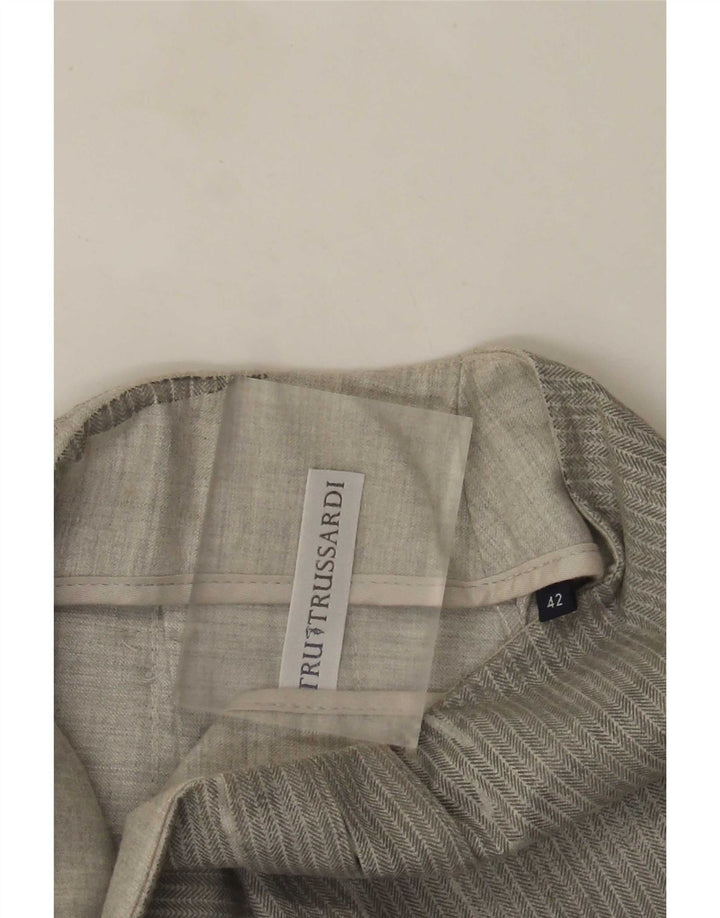 Trussardi plisseret mininederdel til kvinder IT 42 Medium W28 Grå sildeben