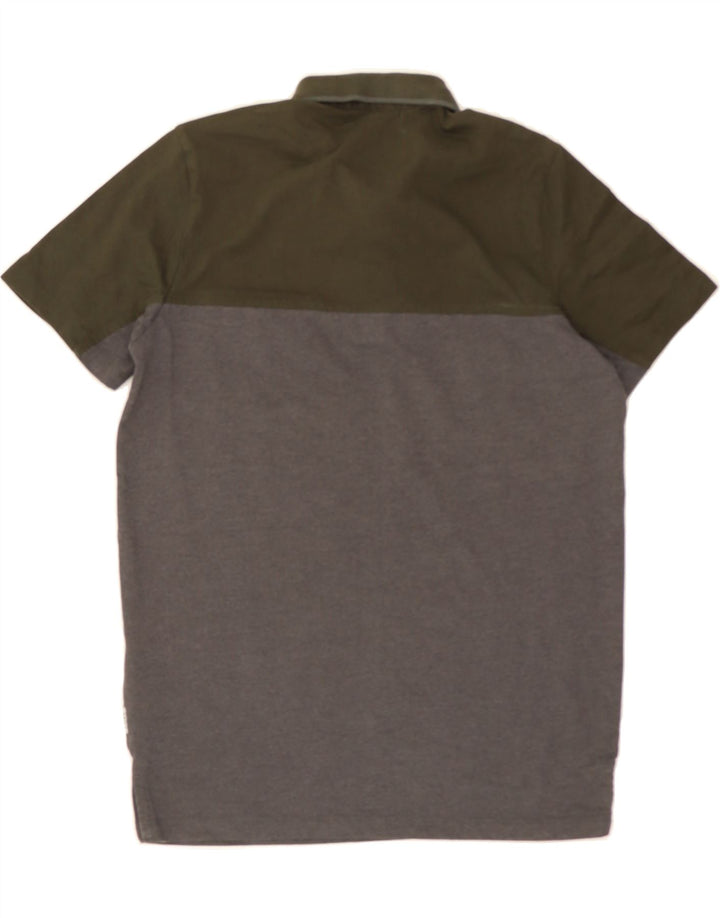 JACK & JONES Mens Polo Shirt Small Grey Colourblock Cotton Vintage Jack & Jones and Second-Hand Jack & Jones from Messina Hembry 