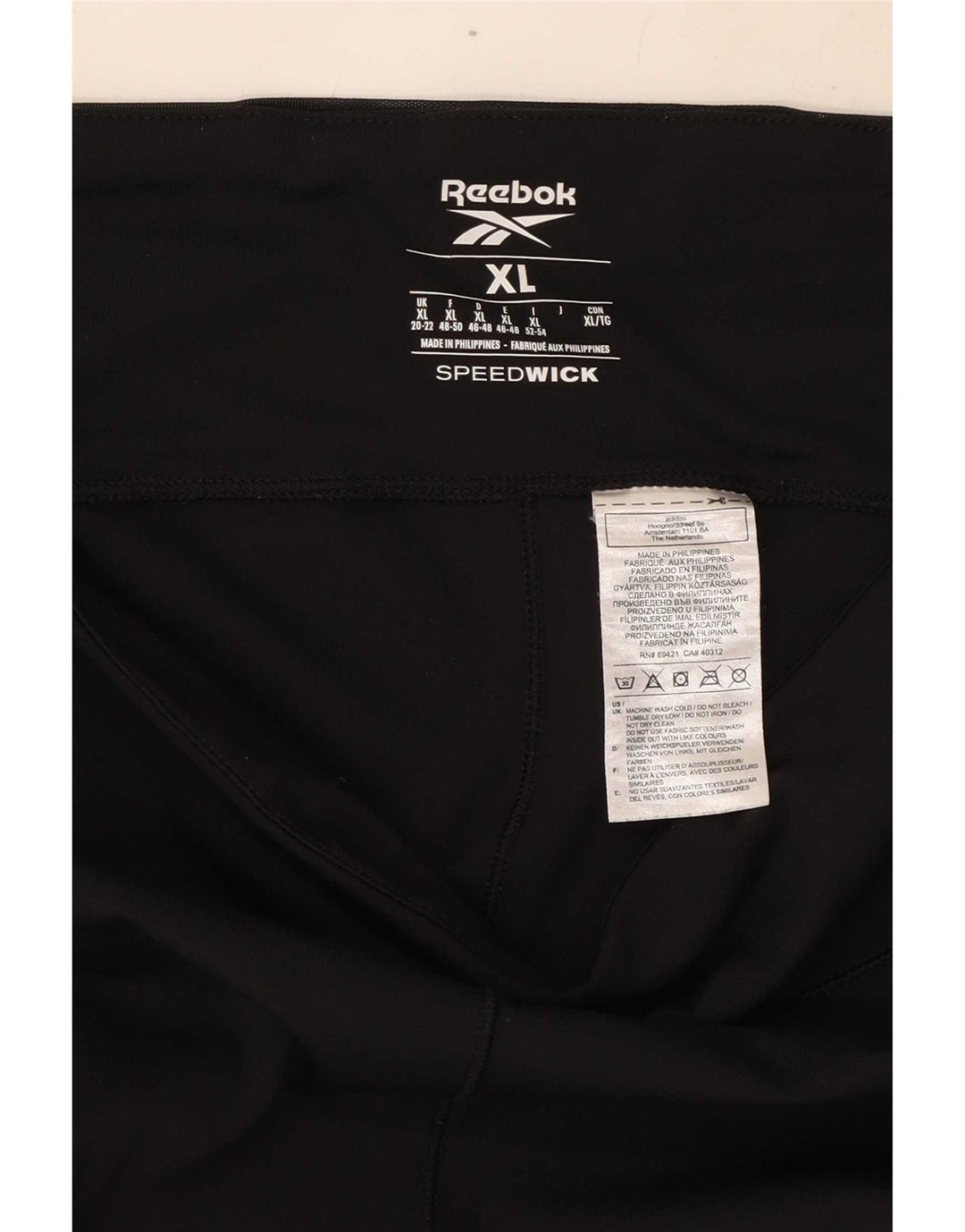 Reebok Womens Crop Leggings UK 20/22 XL Sort