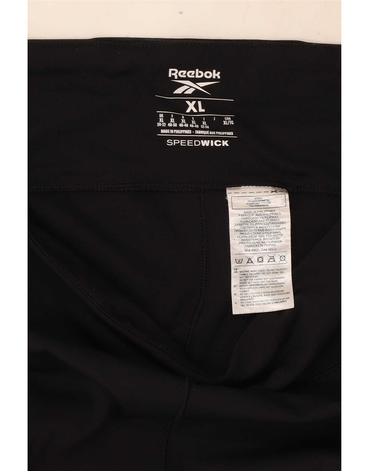 Reebok Womens Crop Leggings UK 20/22 XL Sort