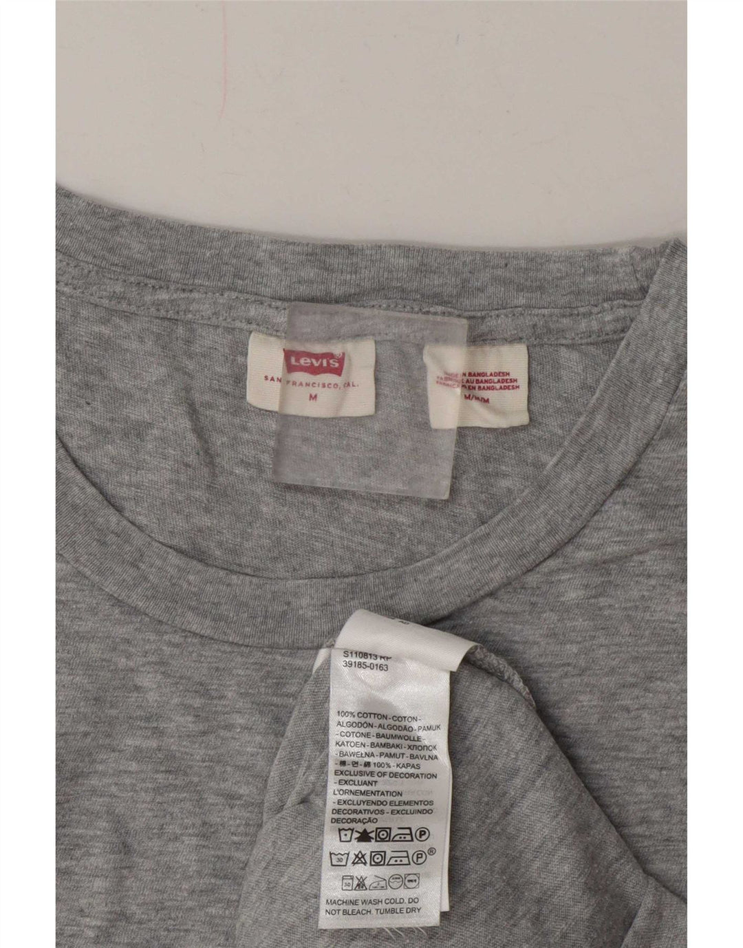 Levi's Dame T-Shirt Top UK 14 Medium Grey Flecked Bomuld
