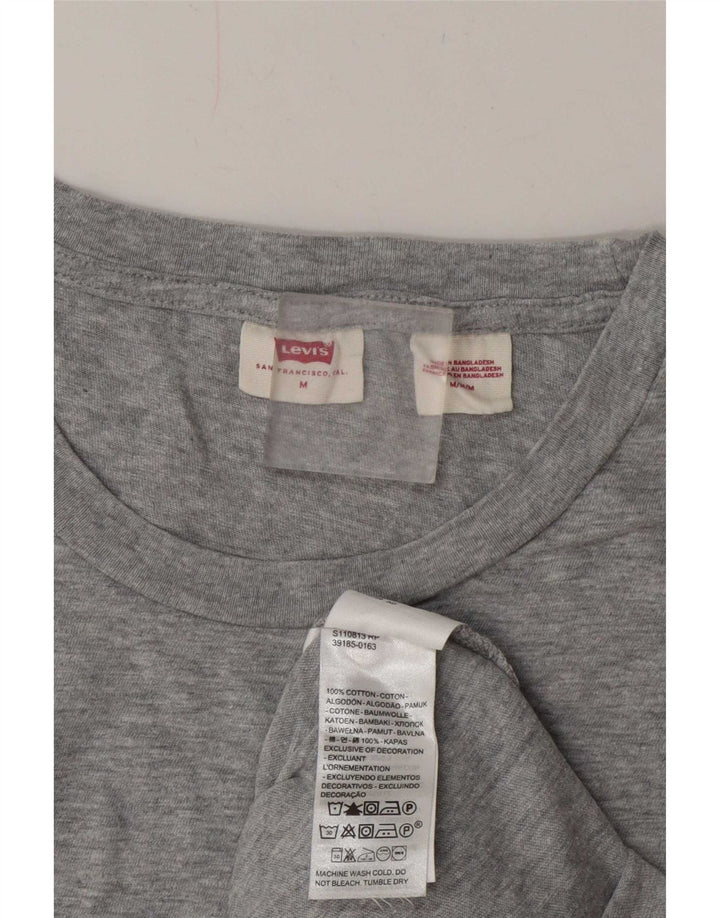 Levi's Dame T-Shirt Top UK 14 Medium Grey Flecked Bomuld
