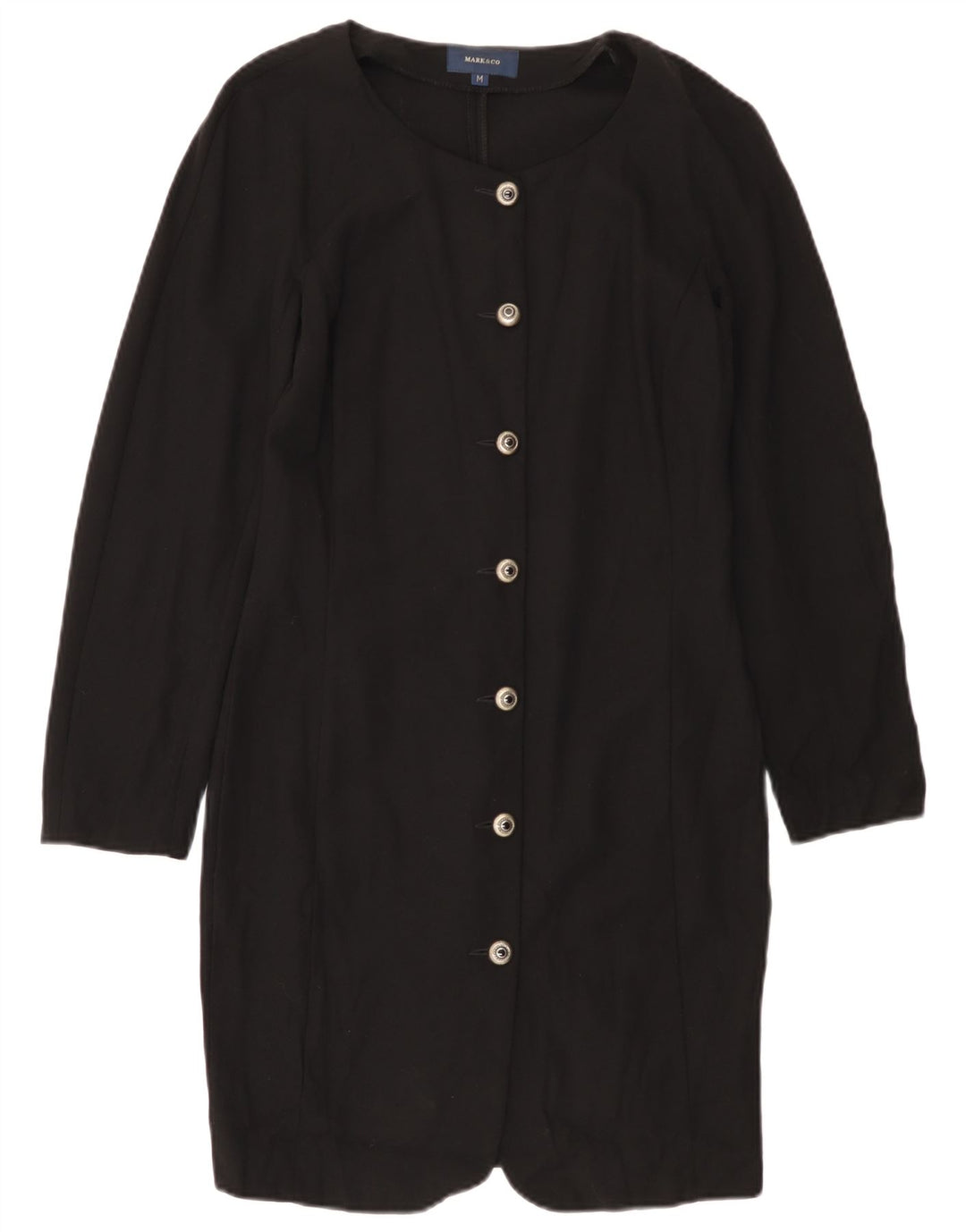 Vintage dameskjortekjole UK 12 Medium Black