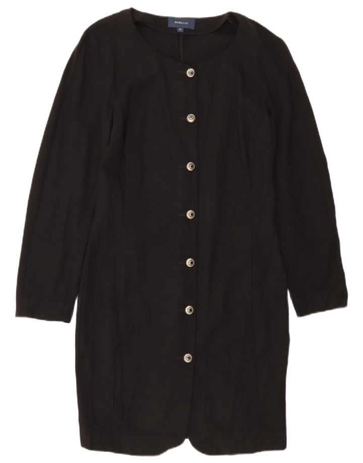 Vintage dameskjortekjole UK 12 Medium Black