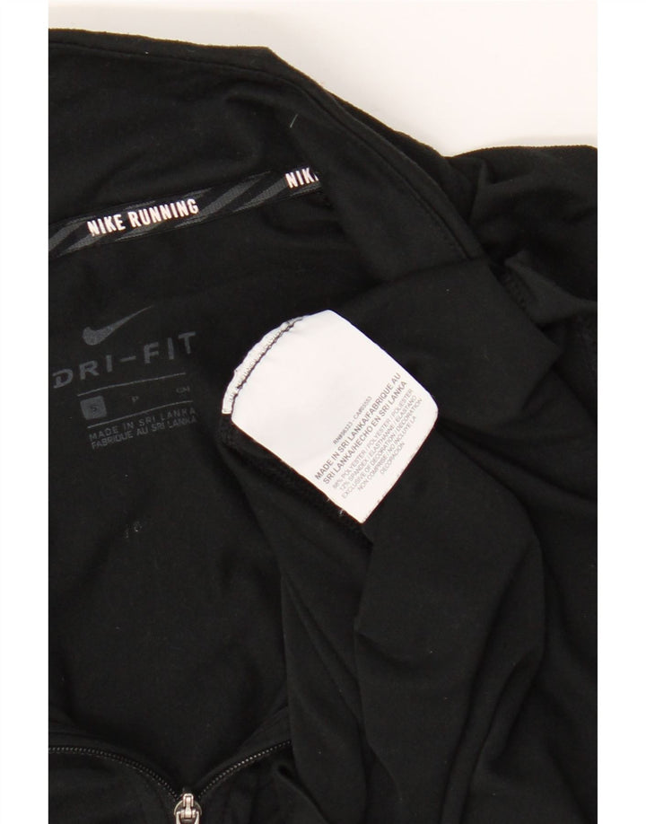 Nike Herre Dri Fit Pullover med lynlås-hals Træningsdragt Top Lille sort polyester