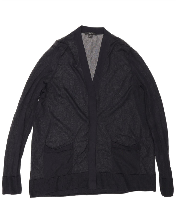 Cos Dame Oversized Se Through Open Cardigan Top UK 6 XS Navy Blue