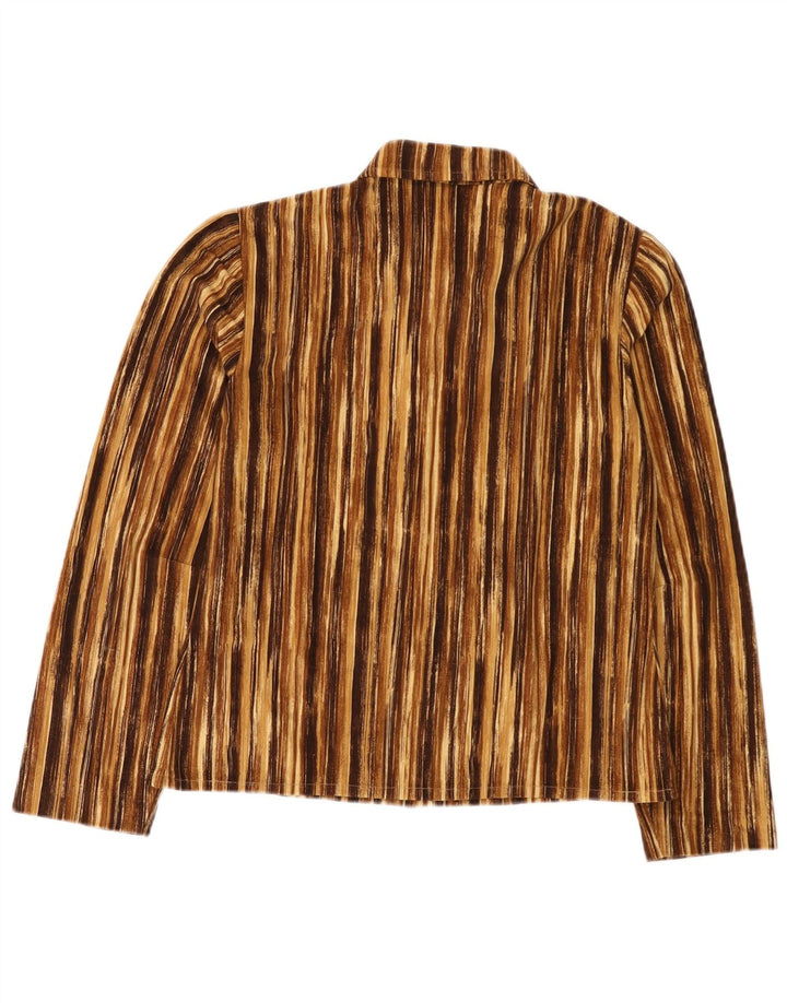 Vintage dameskjorte UK 12 Medium Brun Stribet
