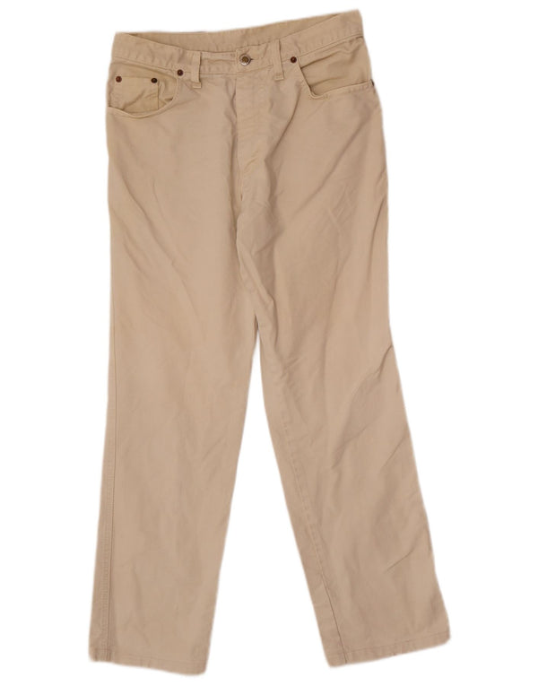 Vintage Herre Lige Casual Bukser IT 48 Medium W30 L29 Beige Bomuld