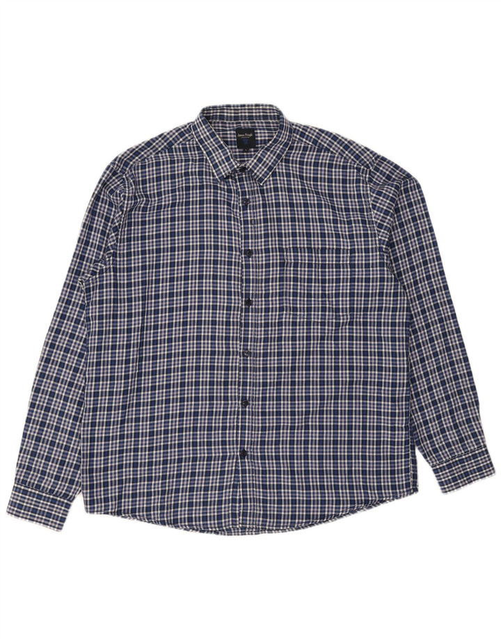 James Pringle herre flannel skjorte stor blå ternet polyester